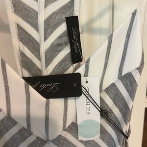 Laila Jayde grey stripped dress, never worn